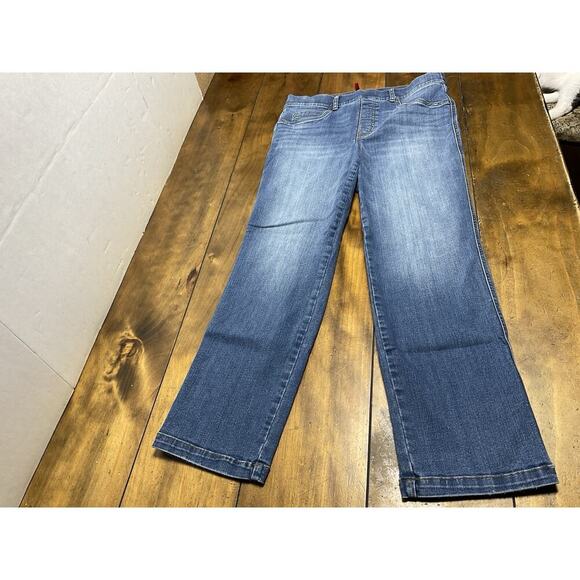 Spanx Jean-ish Ankle Leggings Womens Size Large Blue Pull On Stretch Shaping - Picture 1 of 8